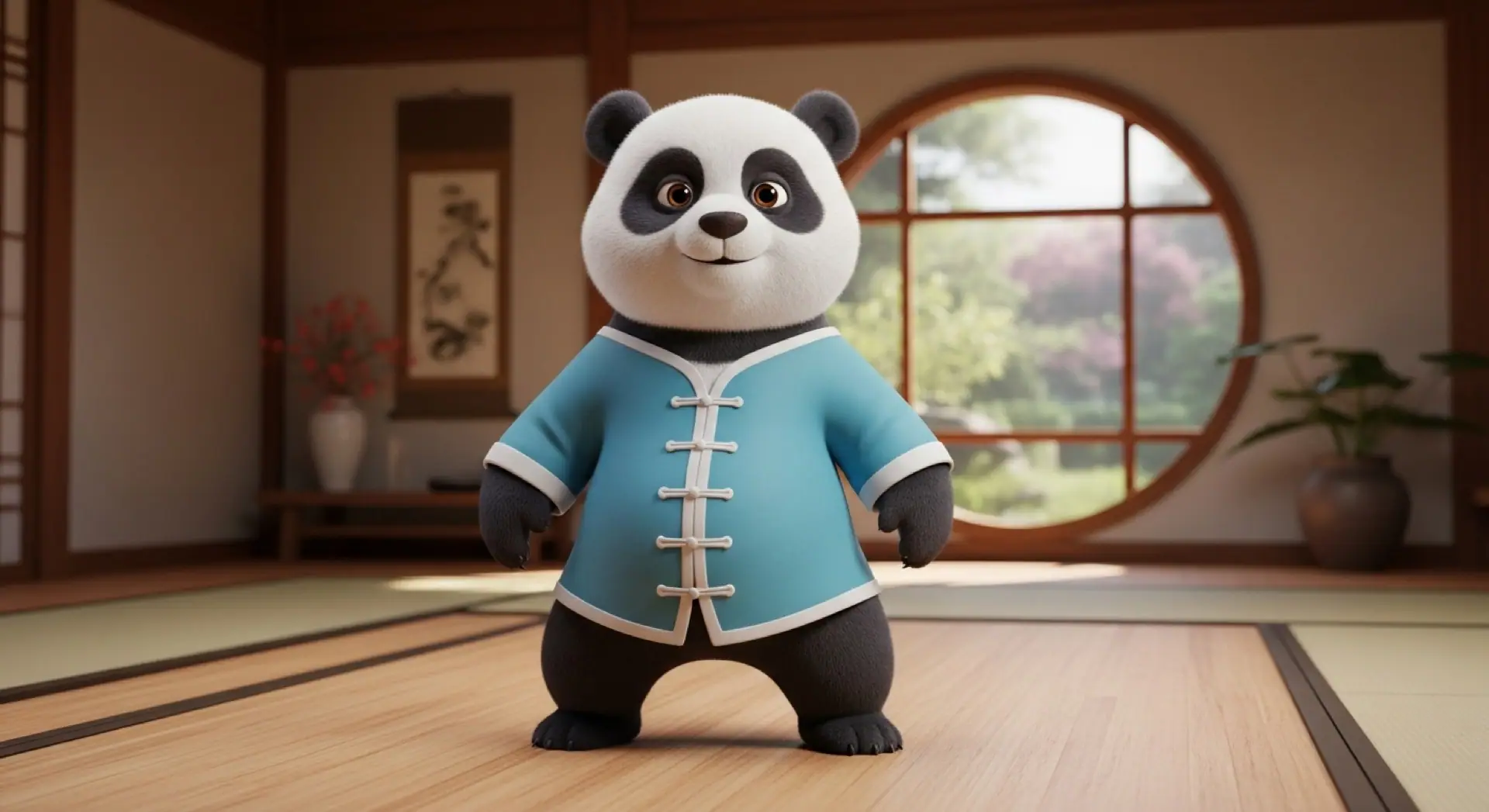 Retrato animado de la Maestra Valka entrenando con enfoque y poder.